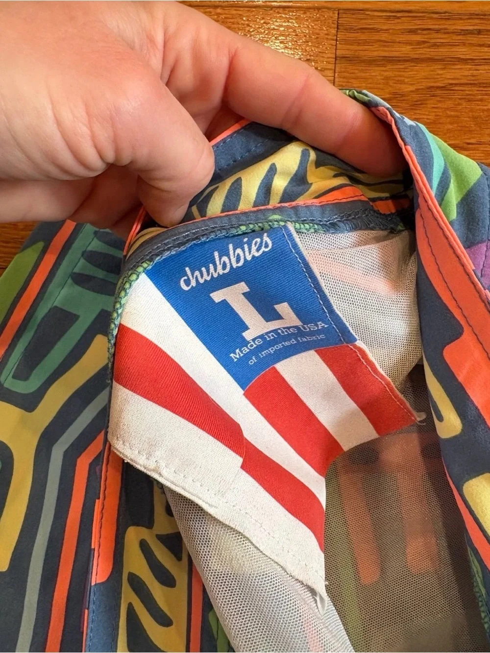 Chubbies Retro Tribal Geometric Swim Trunks Board Shorts Men’s Size Large